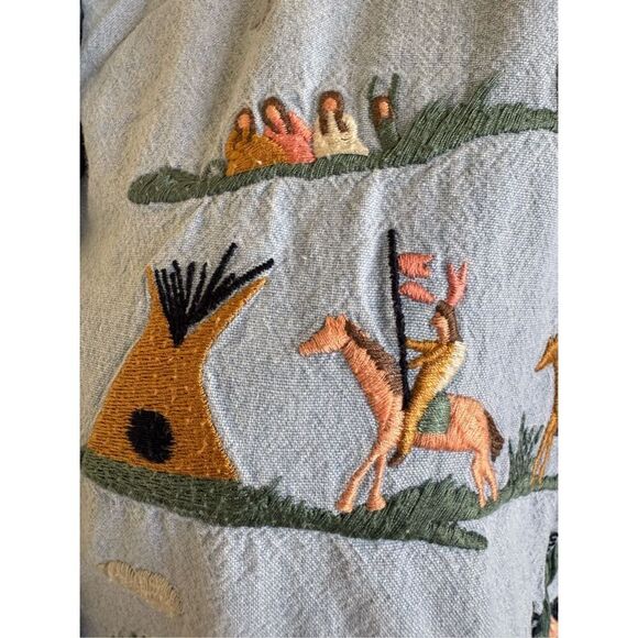 Cambridge Dry Goods women’s 90s vintage embroidered Indian teepee  button up shi - Picture 4 of 6